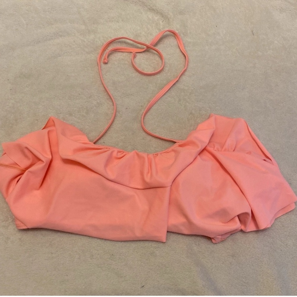 Peach Ruffle Halter Bikini Top - Picture 12 of 12